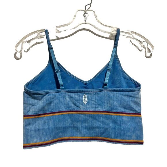 Free People Movement Varsity Tipping Tank Top Blue XS Striped Spaghetti Strap - Picture 2 of 5